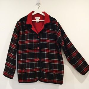 Plaid TABI Vintage Wool Cottagecore Chore Coat Jacket Sz L Holidays Christmas